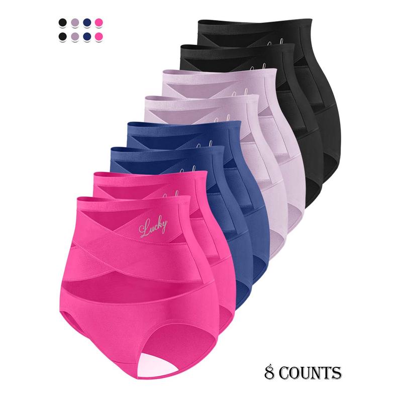 Plus Size High-Waisted Tummy Control Crossover Panties