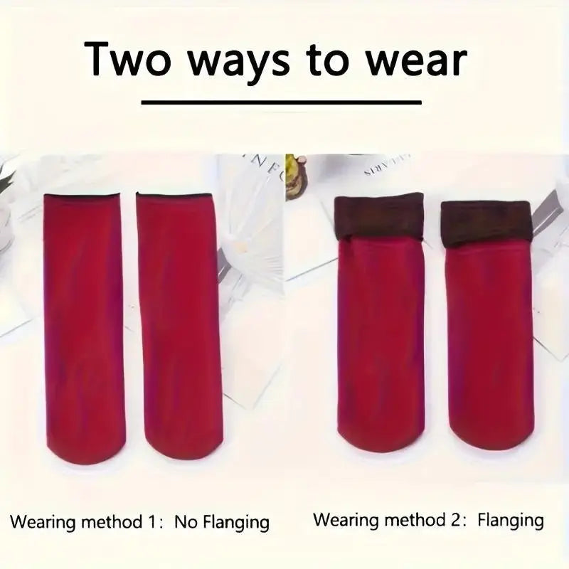 Women's Heavyweight Fuzzy Closed Fast-Heating Underwear Socks