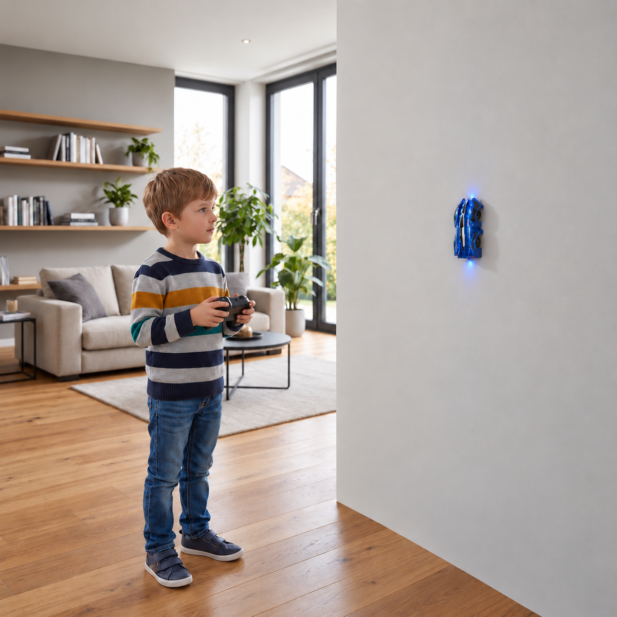 Remote Control Wall-Climbing Car with LED Lights