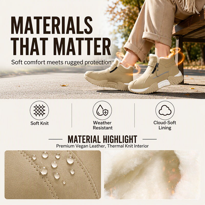 Men's Fleece-Lined Leather High-Tops | Warm Side-Zip Winter Boots – Non-Slip Grip for Cold Weather