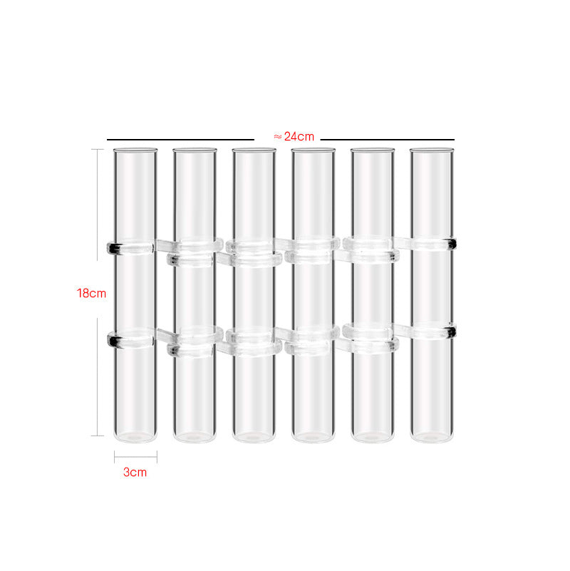Clear Glass Test Tube Vase Set with Cleaning Brush