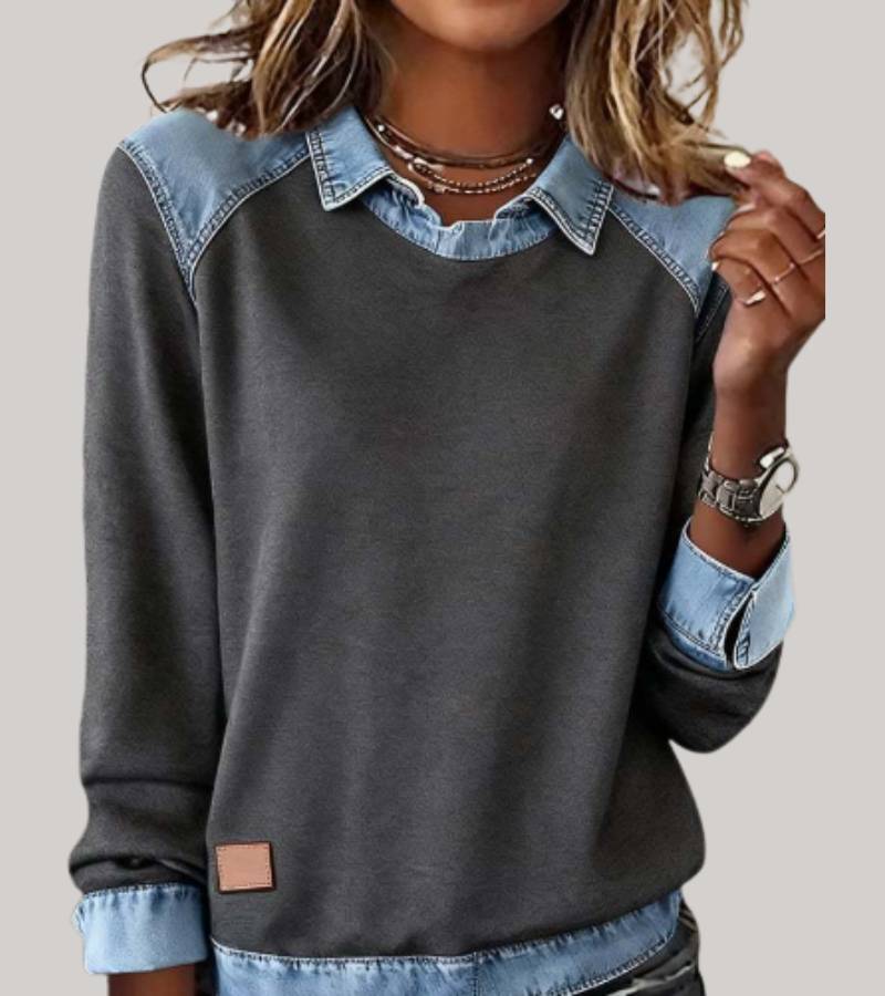 Comfortable Denim Sweater