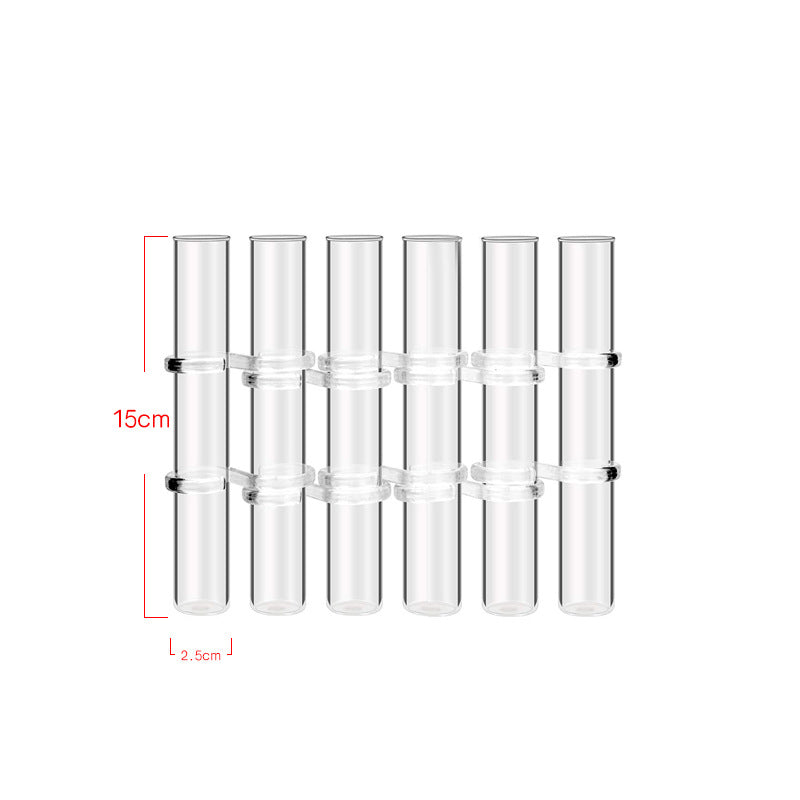 Clear Glass Test Tube Vase Set with Cleaning Brush
