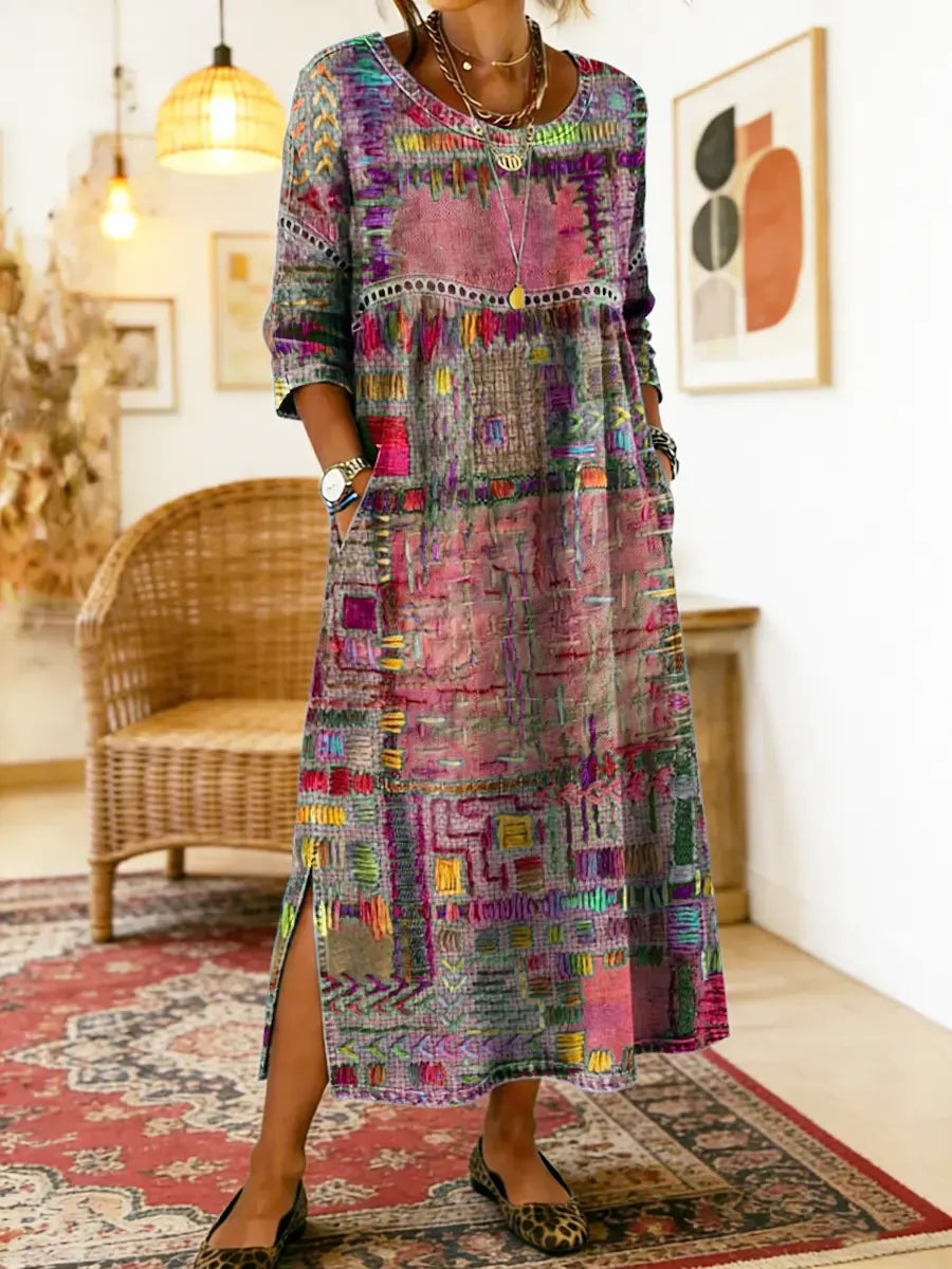Manuela Dress with Ethnic Patchwork