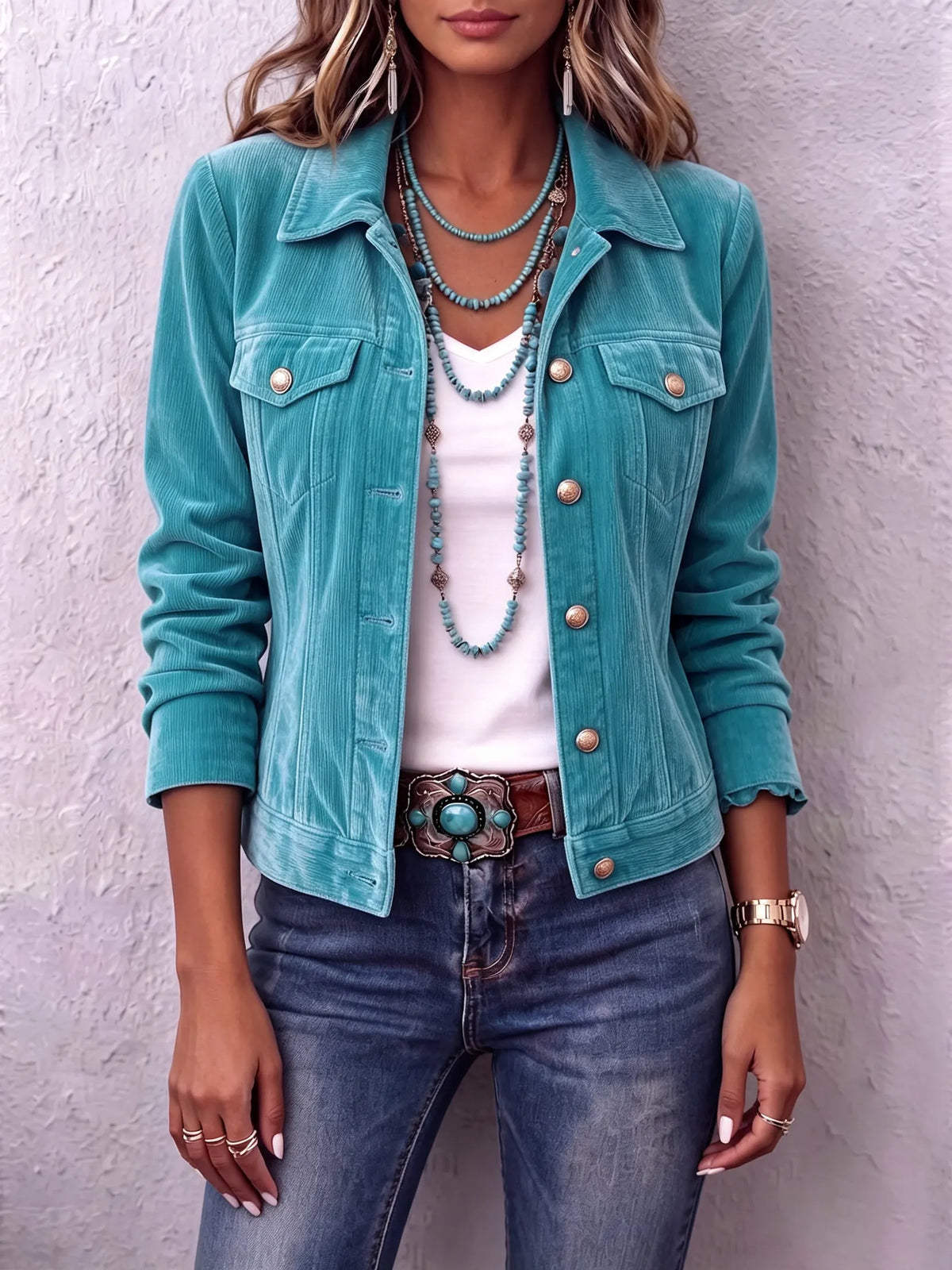 Vintage Wash Button Jacket