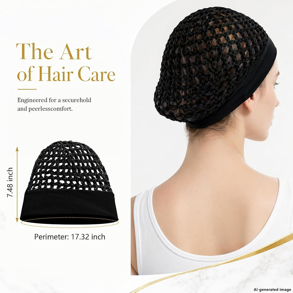 3-Piece Stretchy Wide-Edge Sleeping Cap Set