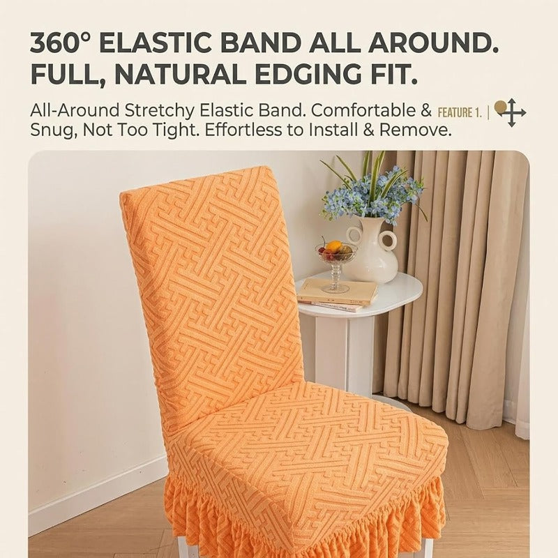 Elegant Ruffled Chair Slipcover