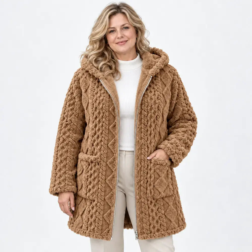 Women's Zip-Up Cardigan, Smooth Material, Reversible and Plush, Casual Style, Ideal for Autumn and Winter