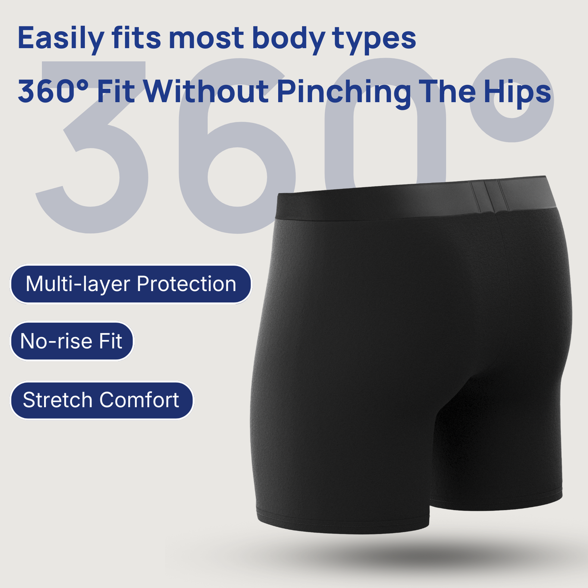 Men's Ultra-Absorbent Incontinence Boxer Briefs