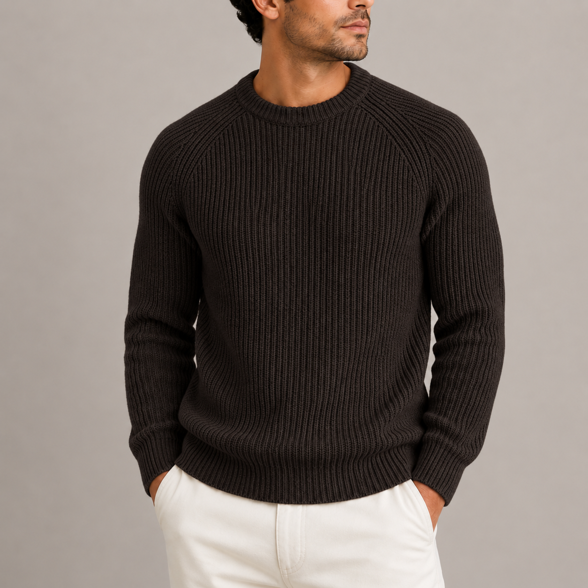 Men's Heavyweight Fisherman Rib Knit Sweater