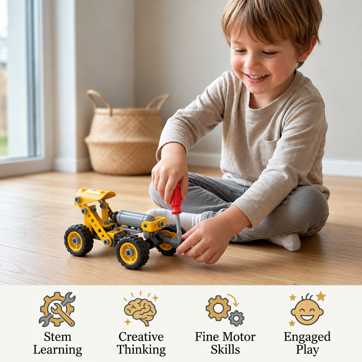 10-in-1 Creative Electric Construction Truck Building Set for Kids