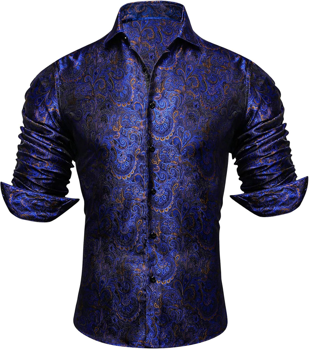 Men's Paisley Jacquard Shirt – Refined Long-Sleeve Style for Weddings and Evening Wear