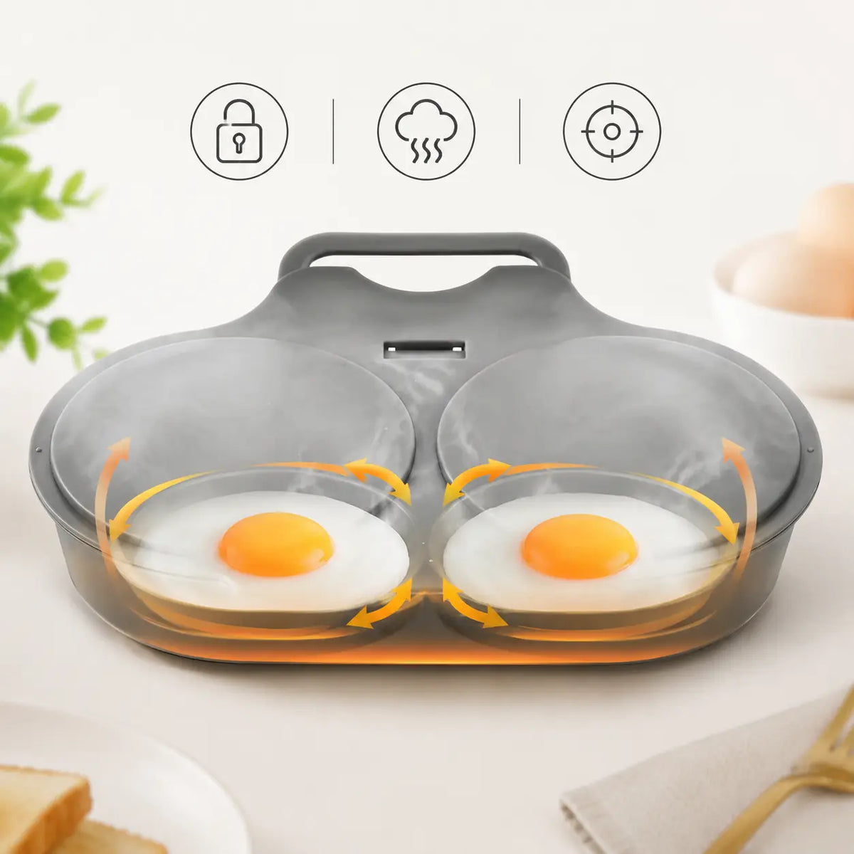 2-Pack Easy-To-Clean Microwave Omelette Maker, Multifunctional Egg Poacher
