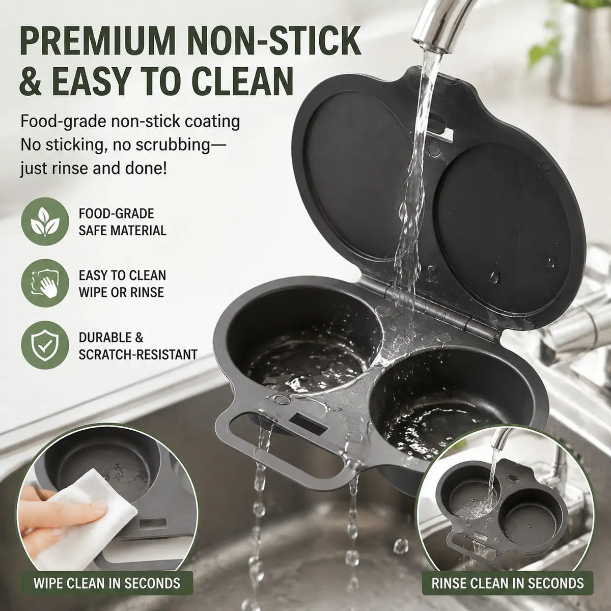 2-Pack Easy-To-Clean Microwave Omelette Maker, Multifunctional Egg Poacher