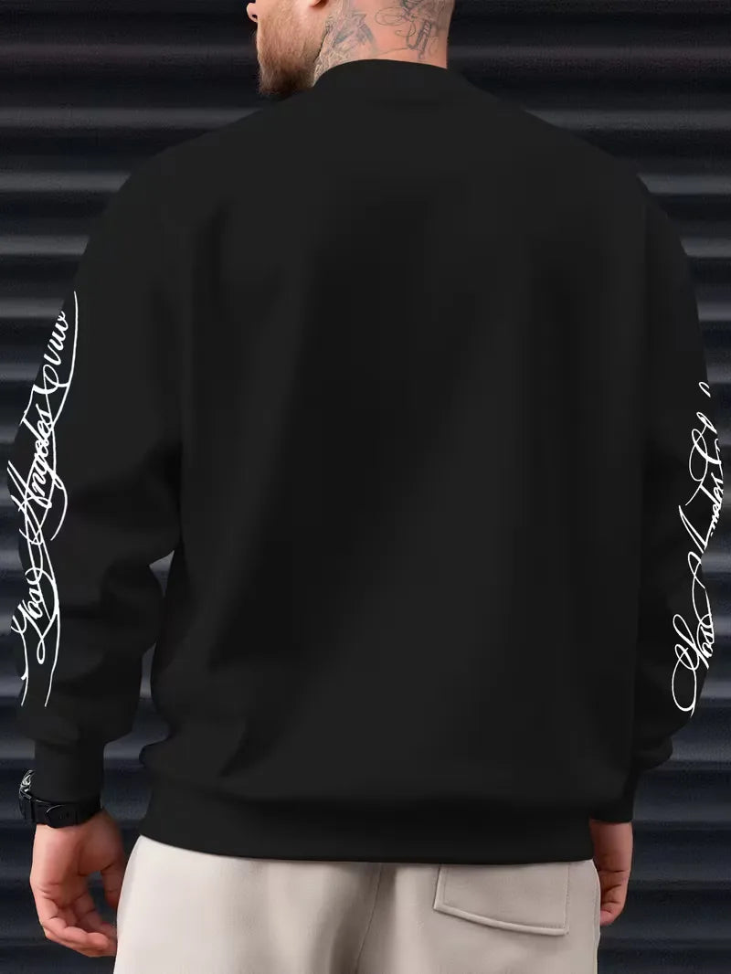 Sweatshirt with White Script Lettering