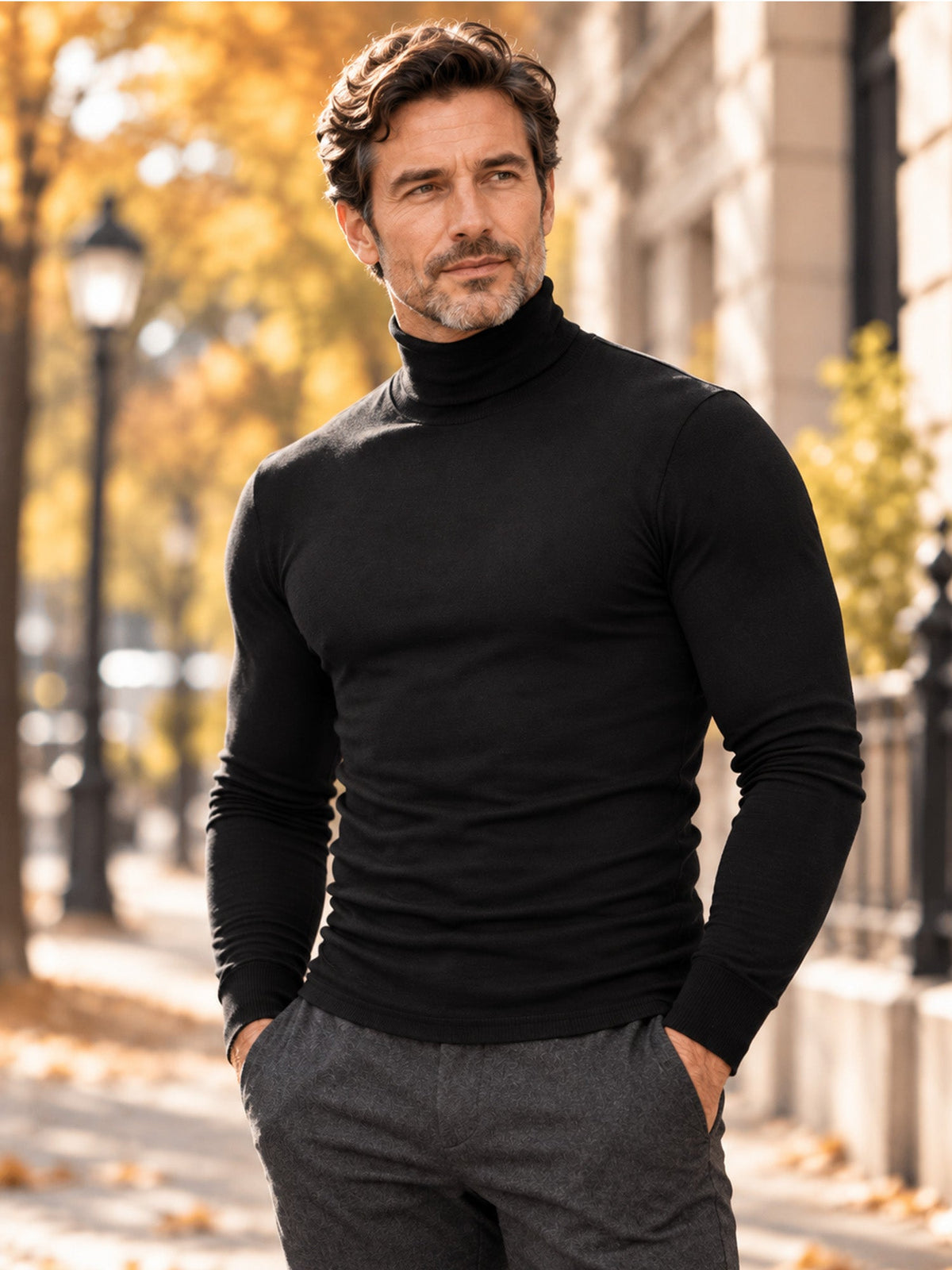 Men's Slim-Fit Turtleneck Top