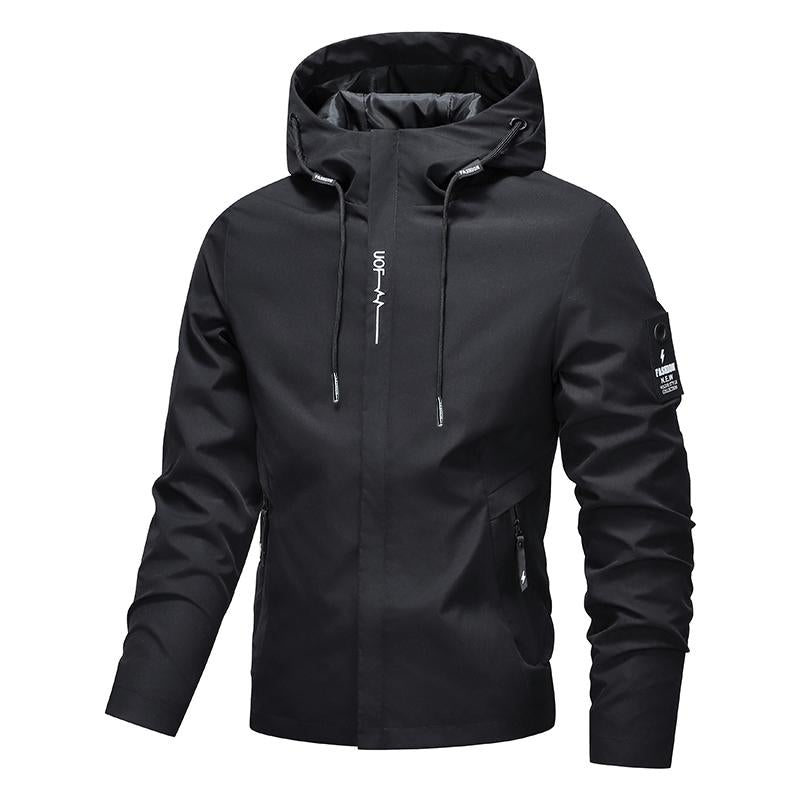 Men's Hooded Jacket – Waterproof & Windproof with a Drawstring