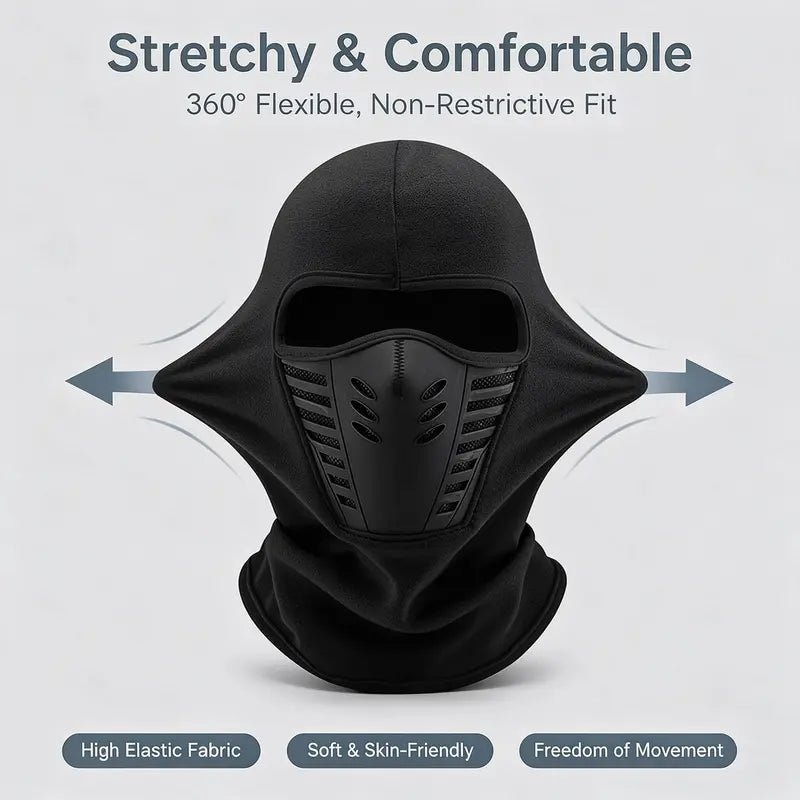 Unisex Fleece Full Face Balaclava Ski Mask - Windproof, Anti-Haze, Soft Sports & Outdoor Hat