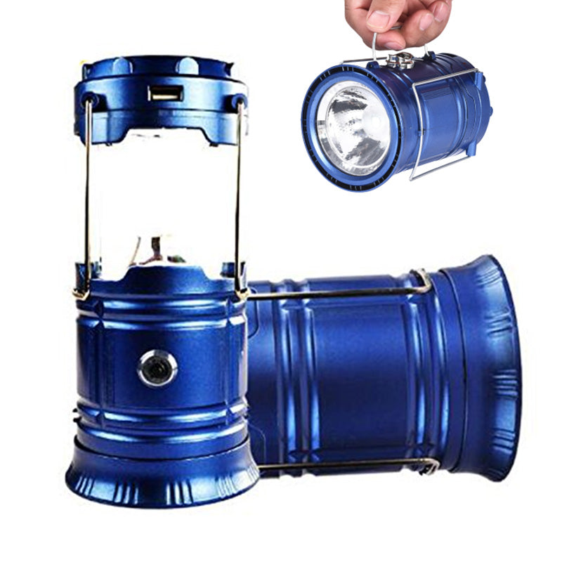 Solar Camping Lantern - Rechargeable LED Lights, Magnetic Base & Foldable Hanging Hook - Collapsible Lamp Battery Powered Perfect for Power Outages, Hiking, Emergencies
