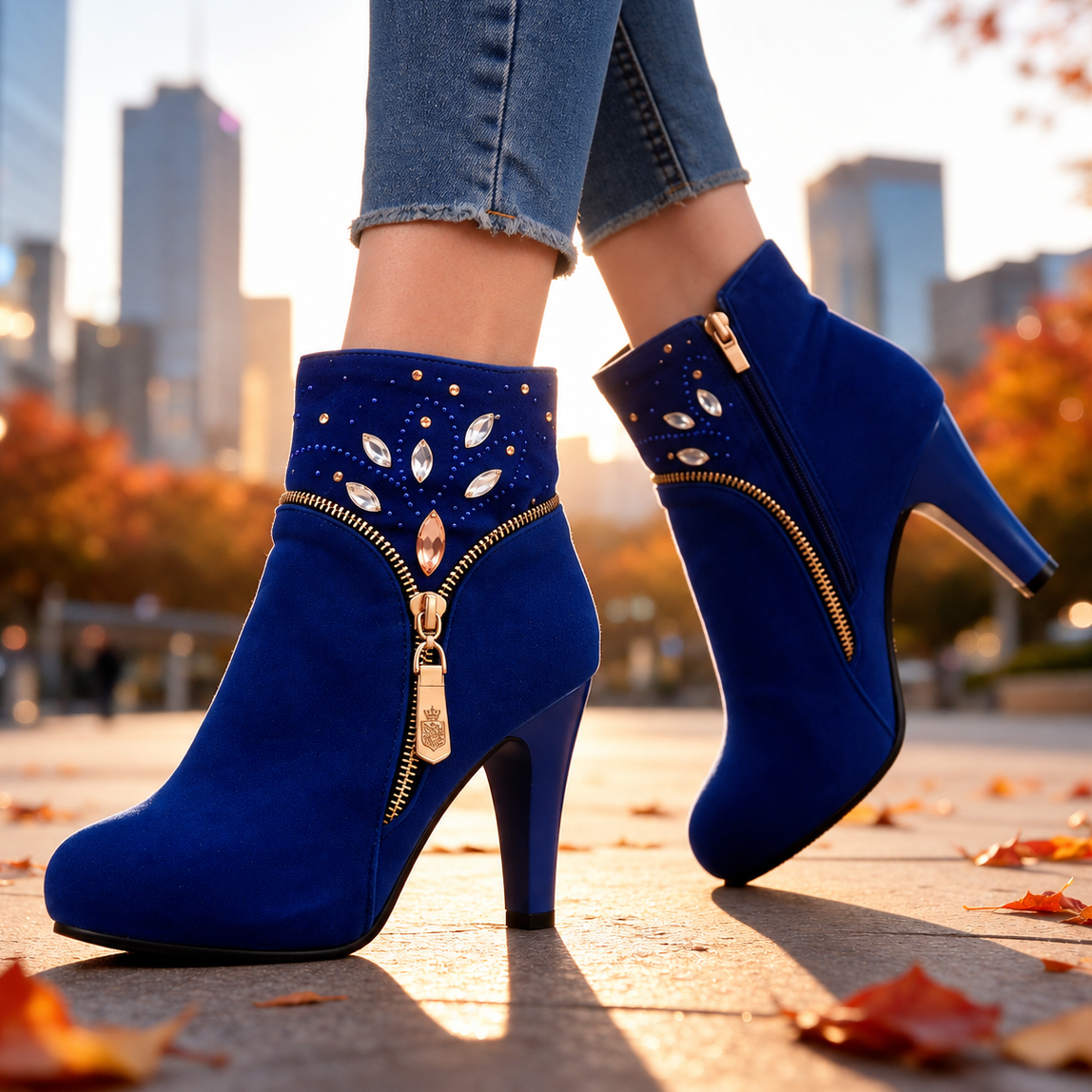 Rhinestone Ankle Boots