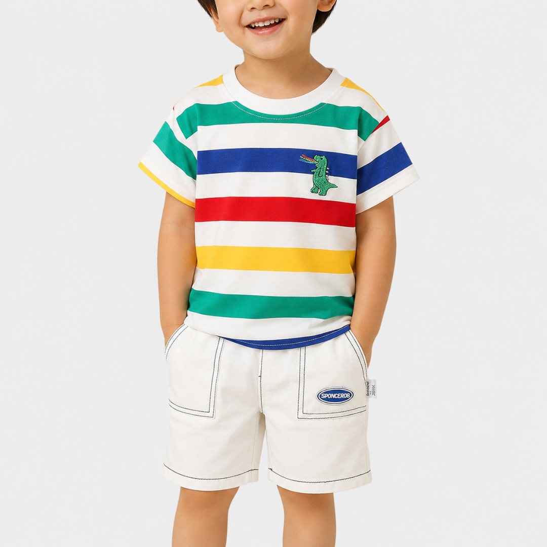 Nordspur | Sproutly Cartoon Print T-Shirt And Shorts Set
