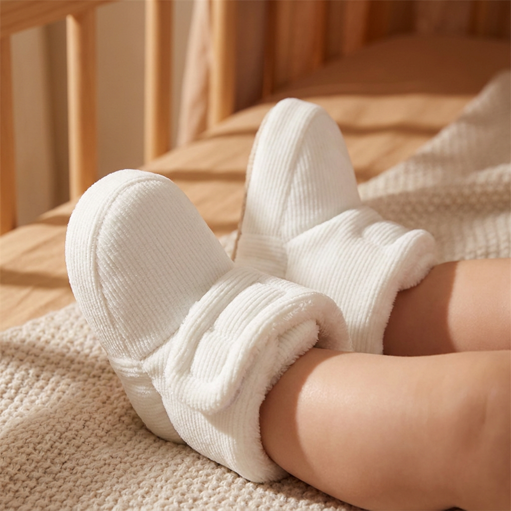 Warm and Cozy Fluffy Baby Booties with Soft, Anti-Slip Soles