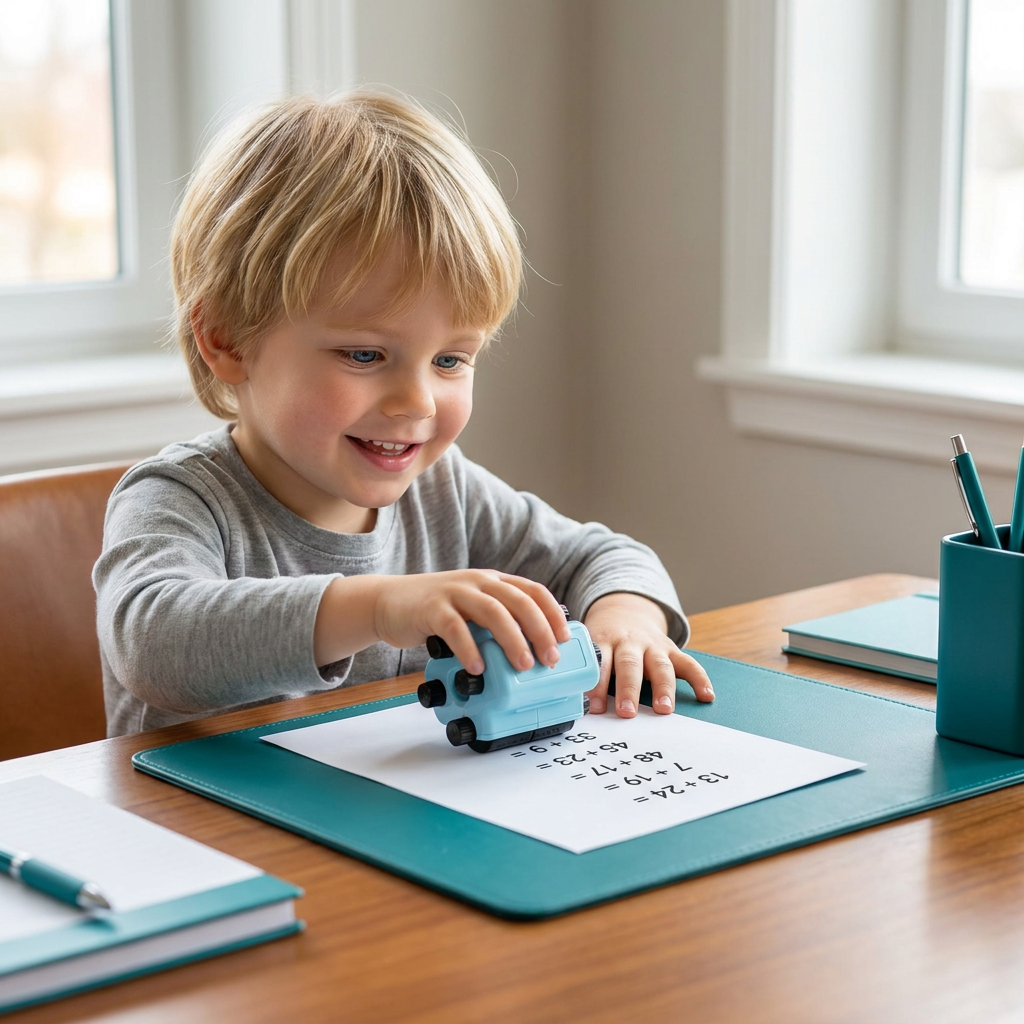 4-in-1 Math Rolling Stamp – Practicing Addition, Subtraction, Multiplication & Division