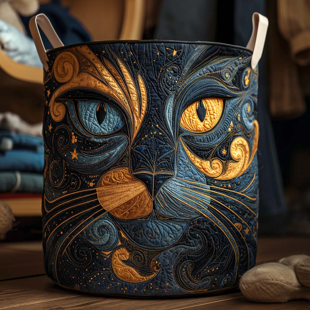 Quilted Animal-Print Foldable Storage Basket