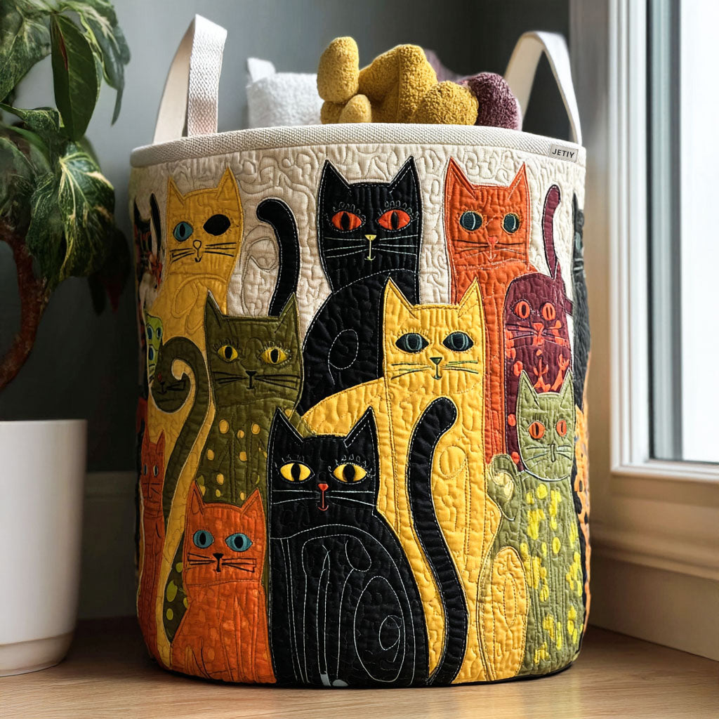Quilted Animal-Print Foldable Storage Basket