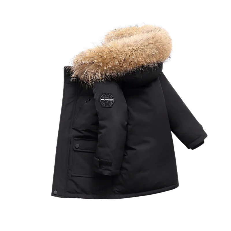 Warm Winter Coat with Plush Fur Trim