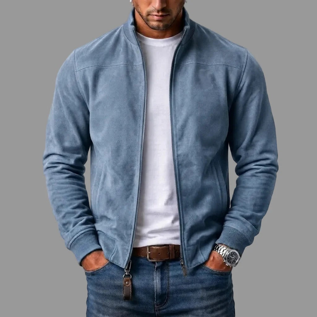 Suede Bomber Jacket for Men