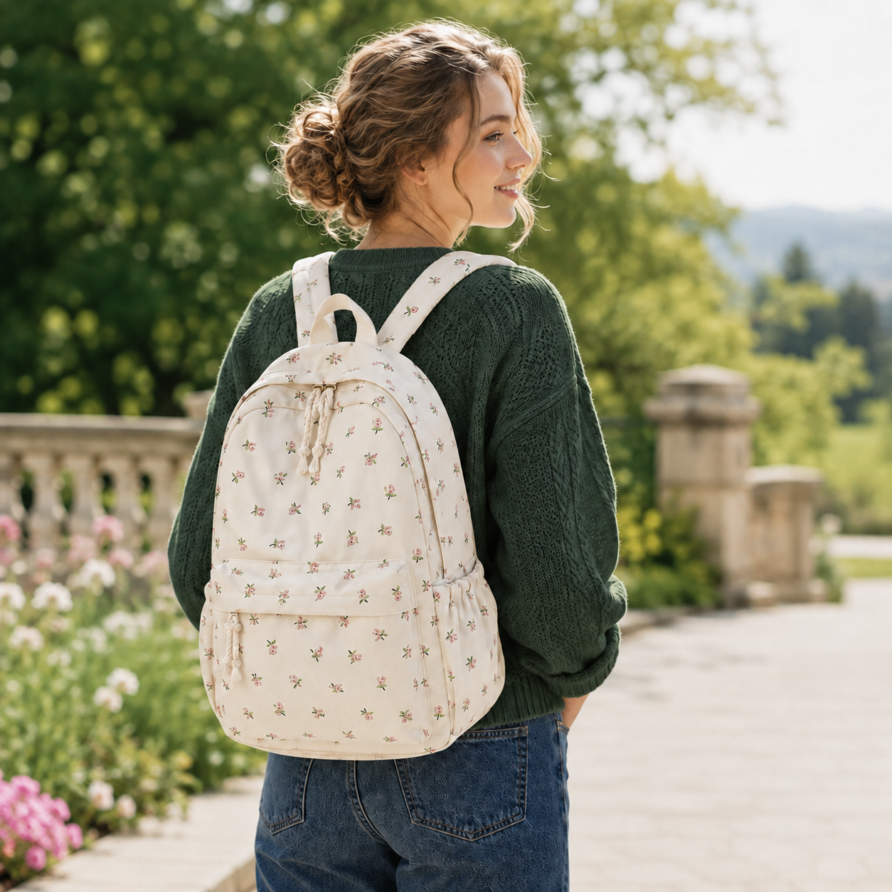 Nordspur | FlorinaPack Nylon Floral School Backpack
