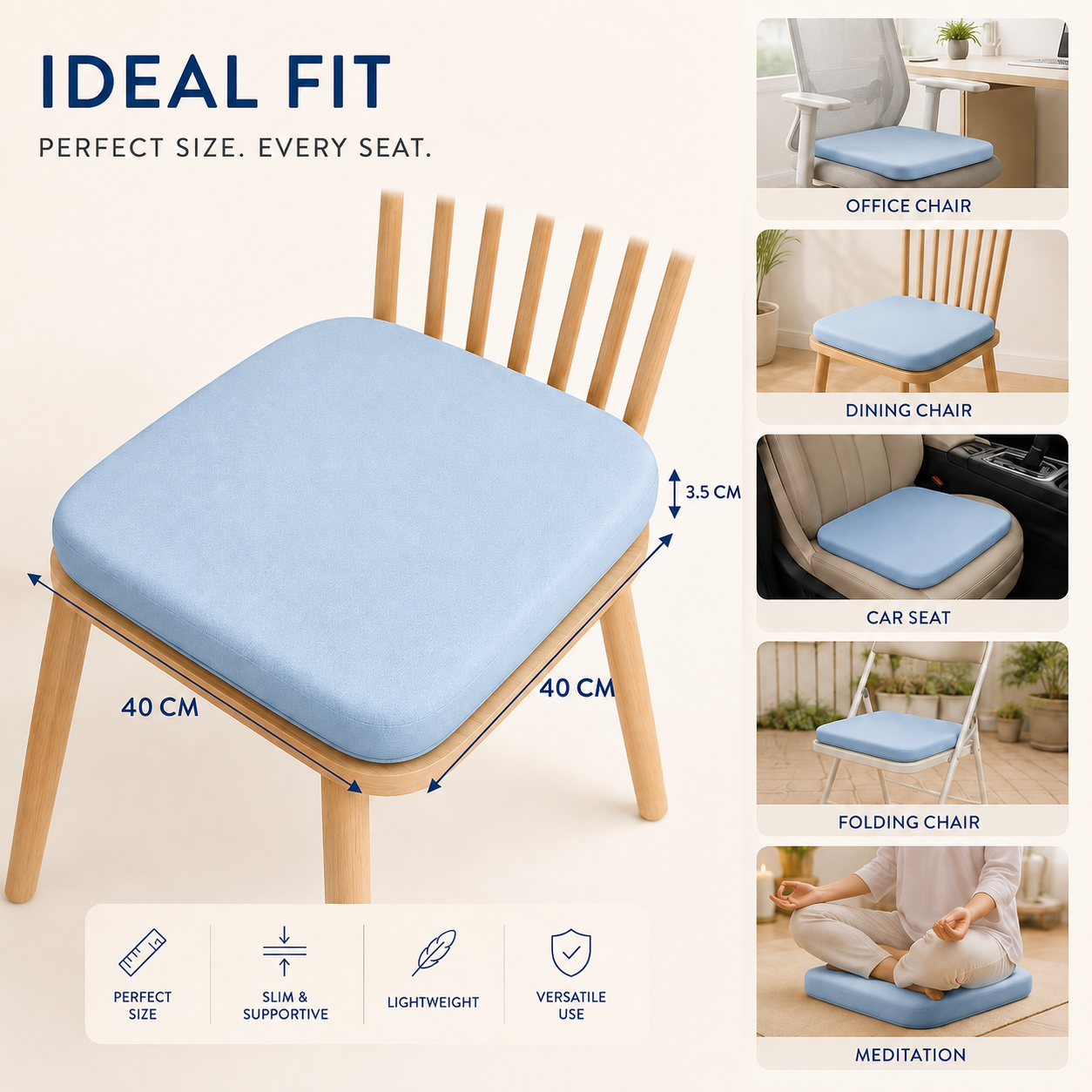 Nordspur | Sitvera Square Low Profile Seat Pad