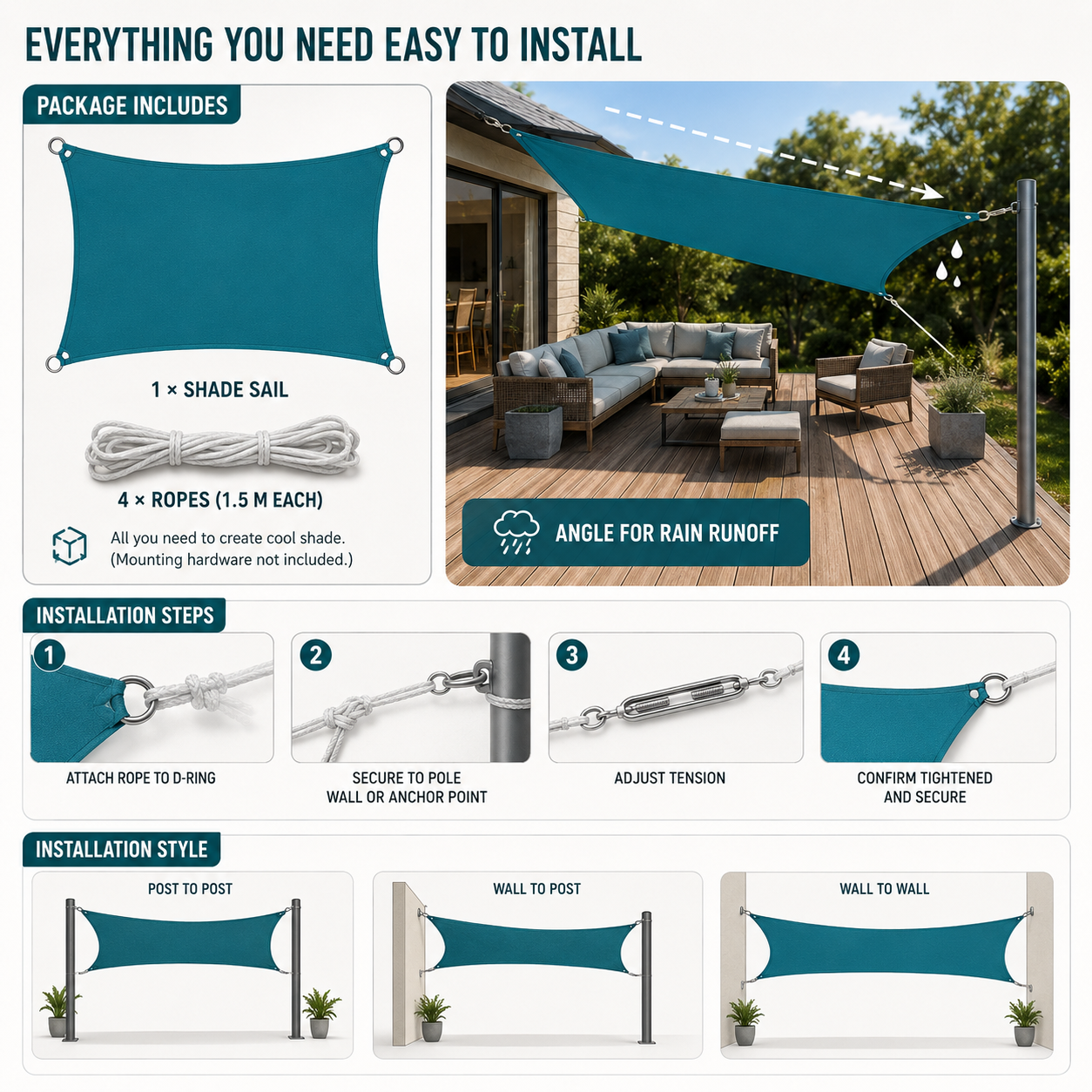 Nordspur | Sunvora Waterproof Outdoor Shade Sail