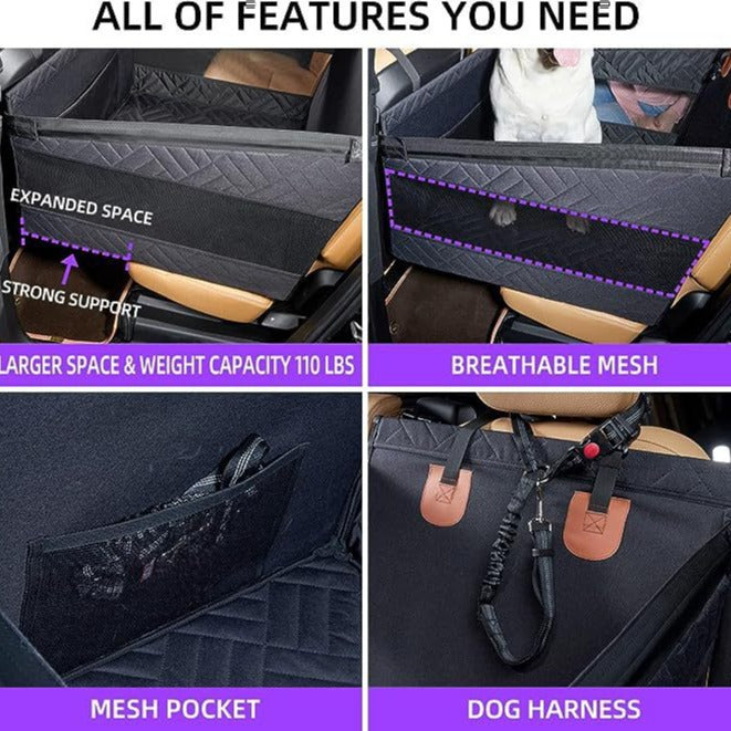 Dog Car Seat Cover with Hard Bottom