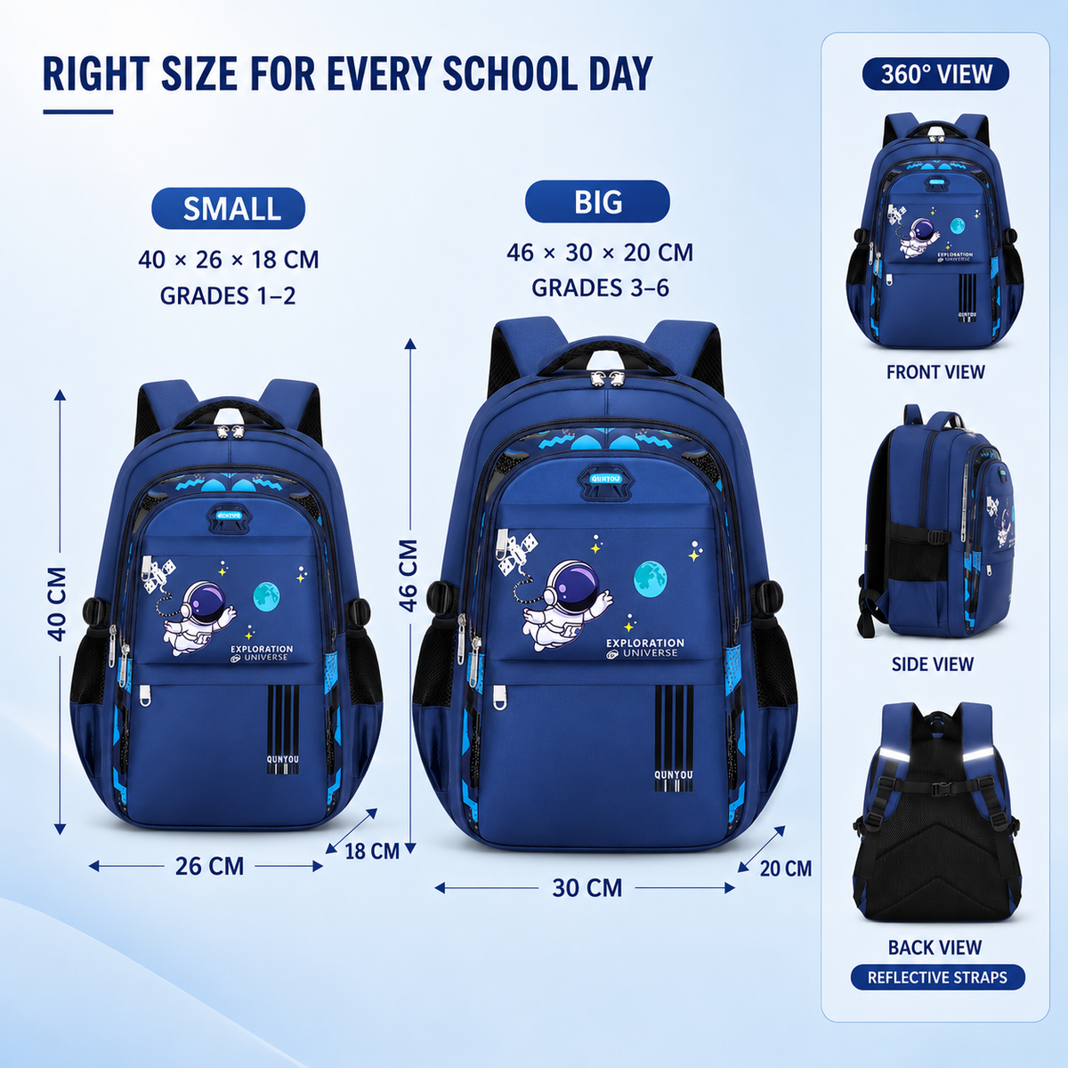 Nordspur | AstroVibe Waterproof Polyester School Backpack