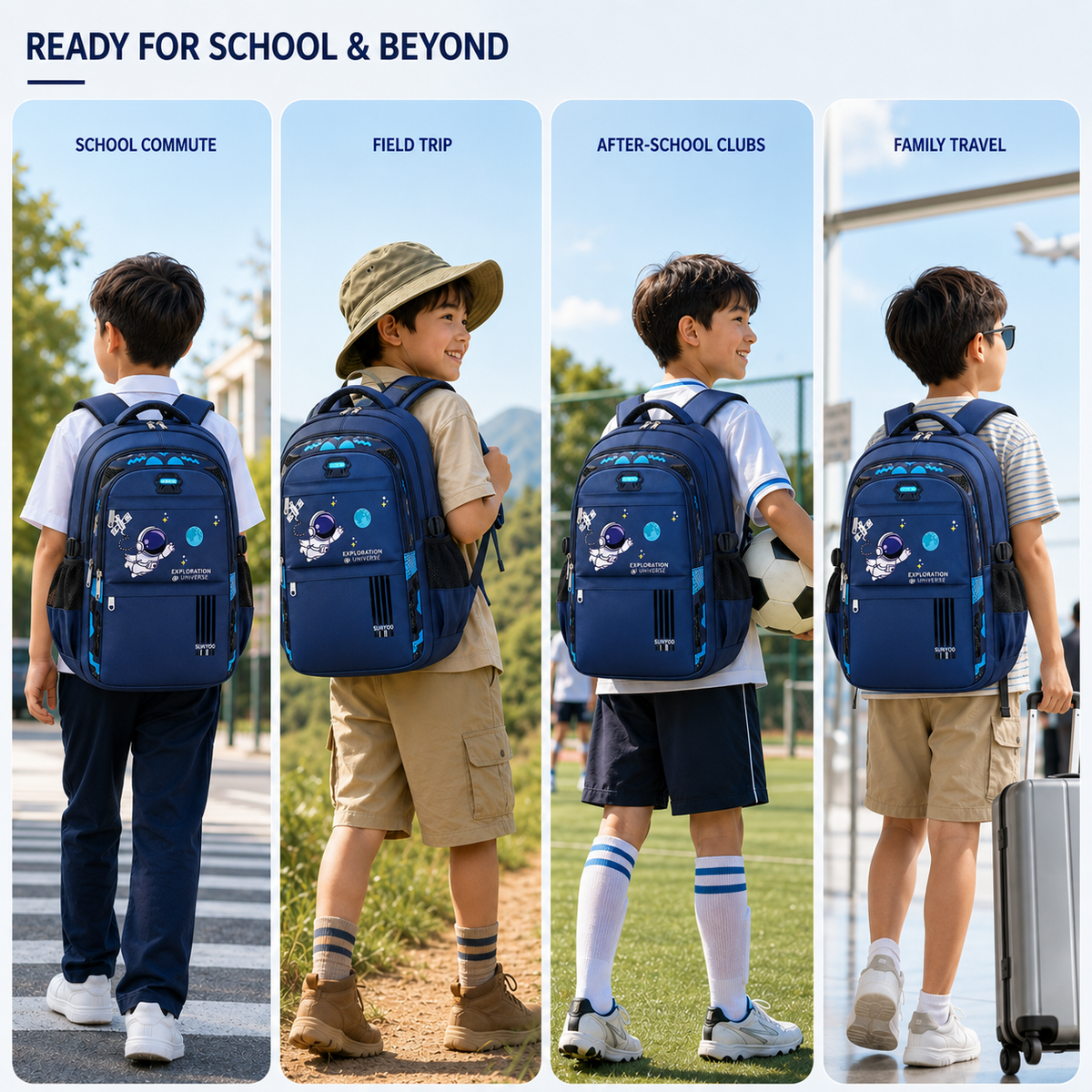 Nordspur | AstroVibe Waterproof Polyester School Backpack