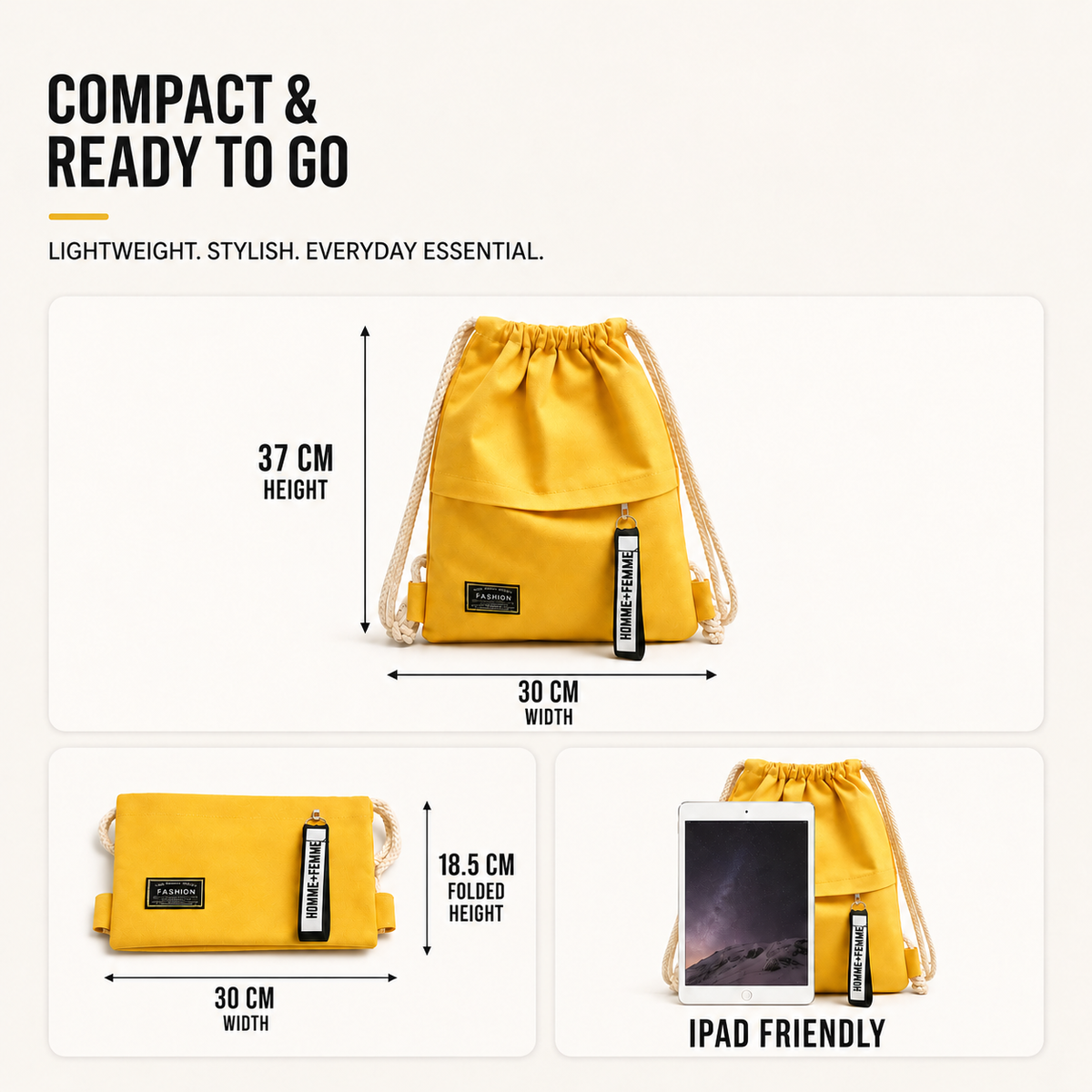 Nordspur | Linenovo Soft Linen Drawstring Backpack