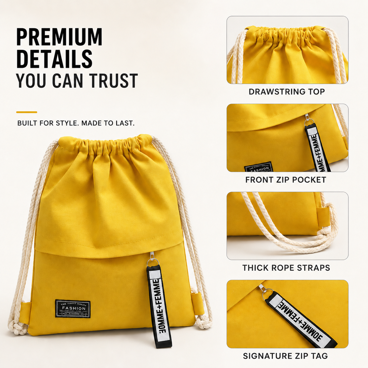 Nordspur | Linenovo Soft Linen Drawstring Backpack