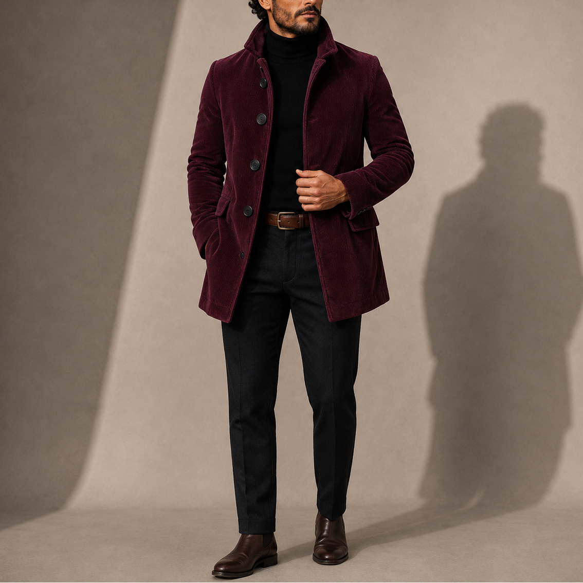Men's Stand Collar Coat – Tailored Winter Coat