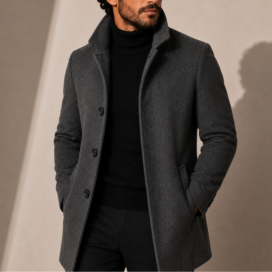 Men's Stand Collar Coat – Tailored Winter Coat