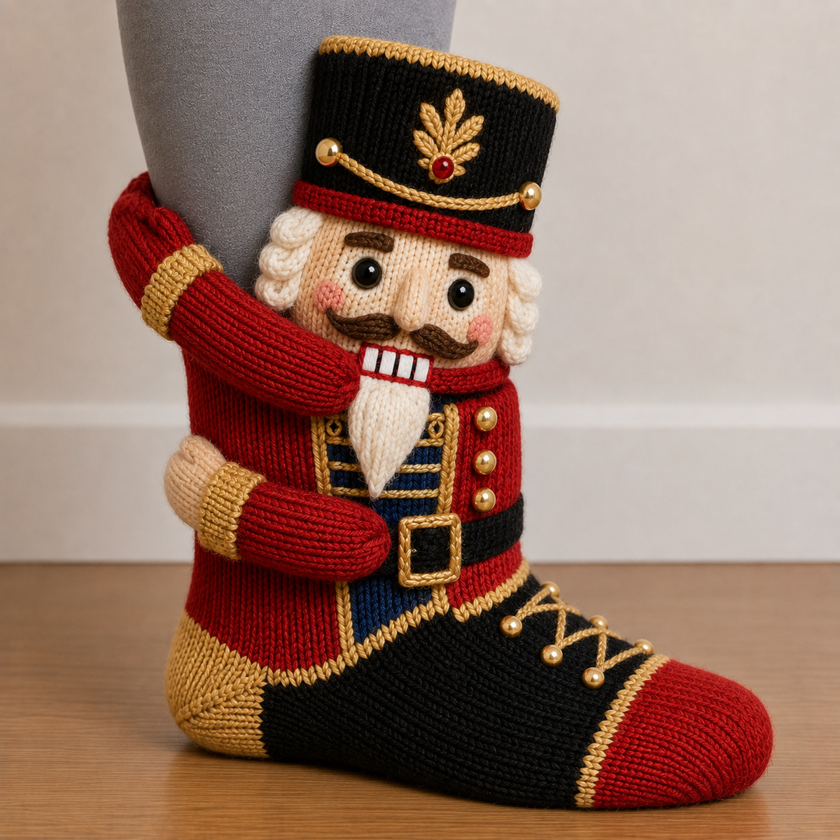 3D Hugging Christmas Cute Knit Holiday Socks