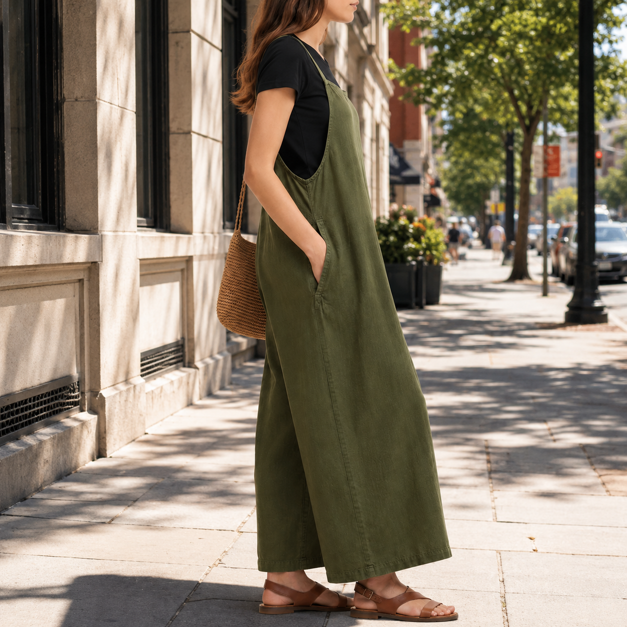 Nordspur | Dungarella Sleeveless Wide-Leg Dungaree Jumpsuit