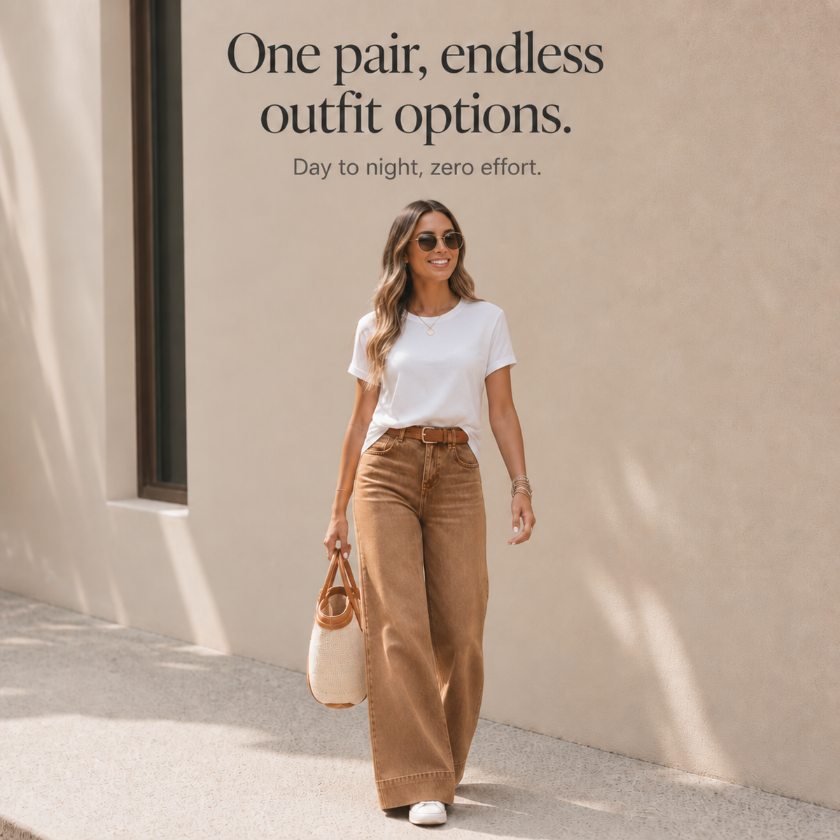 High-Rise Wide-Leg Vintage Wash Jeans