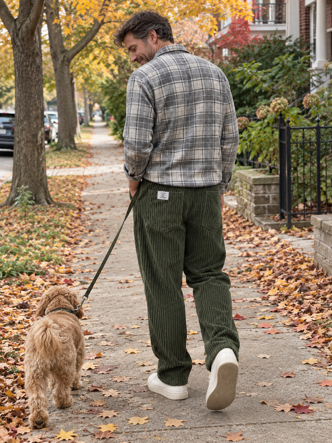 Relaxed Fit Thick Corduroy Drawstring Pants