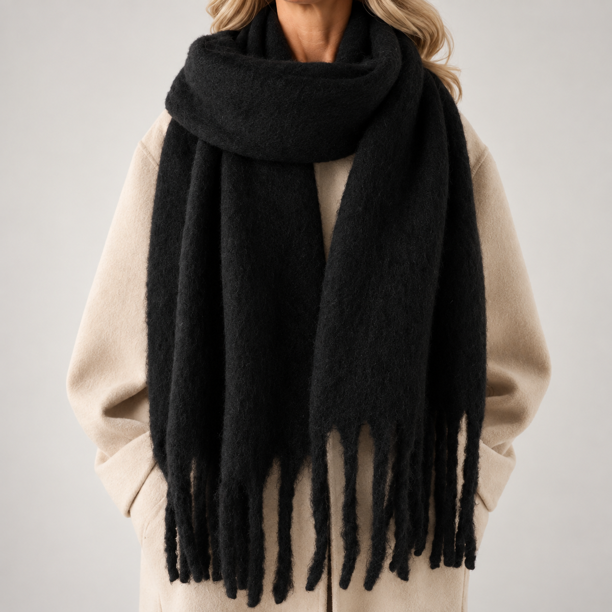 Soft Scarf with Fringes