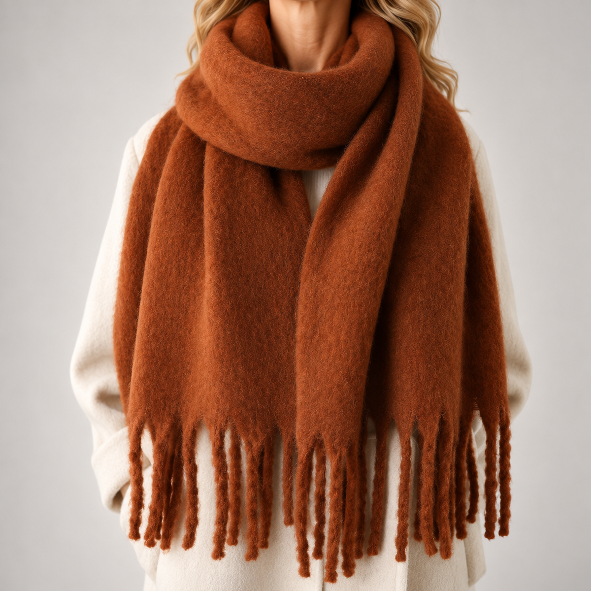 Soft Scarf with Fringes