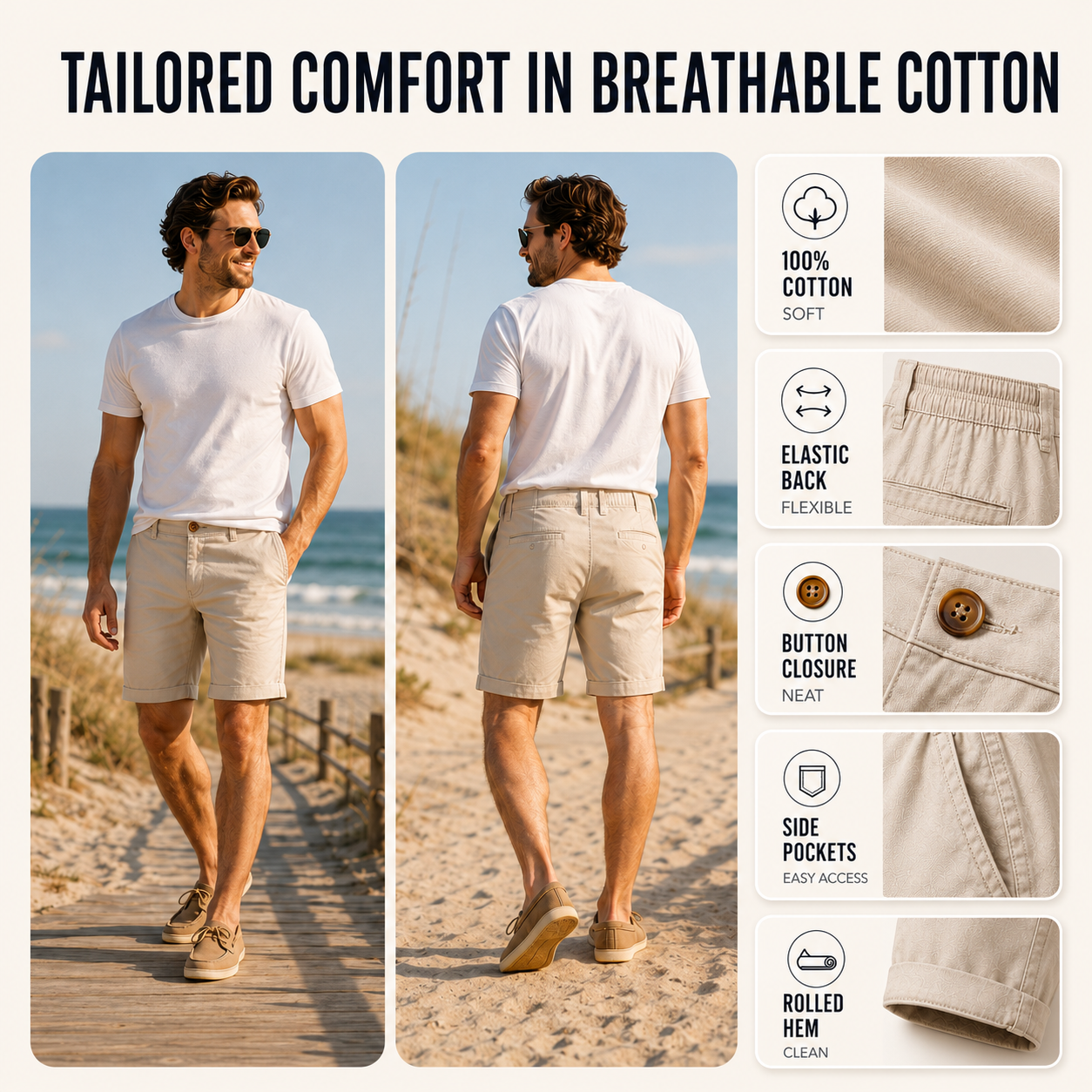 Nordspur | Veraloft Mid Length Tailored Shorts