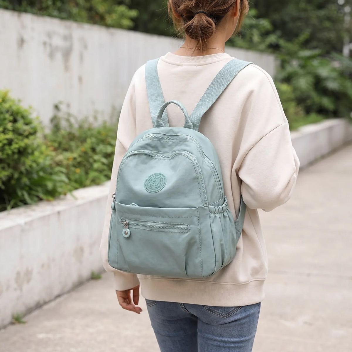 Compact Black Backpack | Casual Nylon Mini Backpack