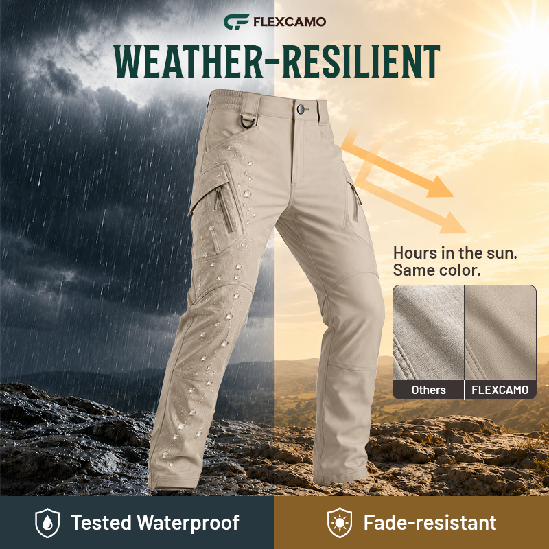 Men's 9-Pocket Straight Fit Tactical Waterproof Pants